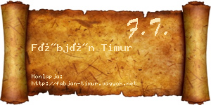 Fábján Timur névjegykártya